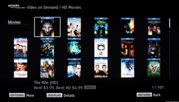 BluRay Player User Interface for Amazon on BRAVIA Internet Video 